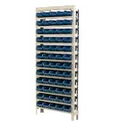 Estante de aço com 72 gavetas